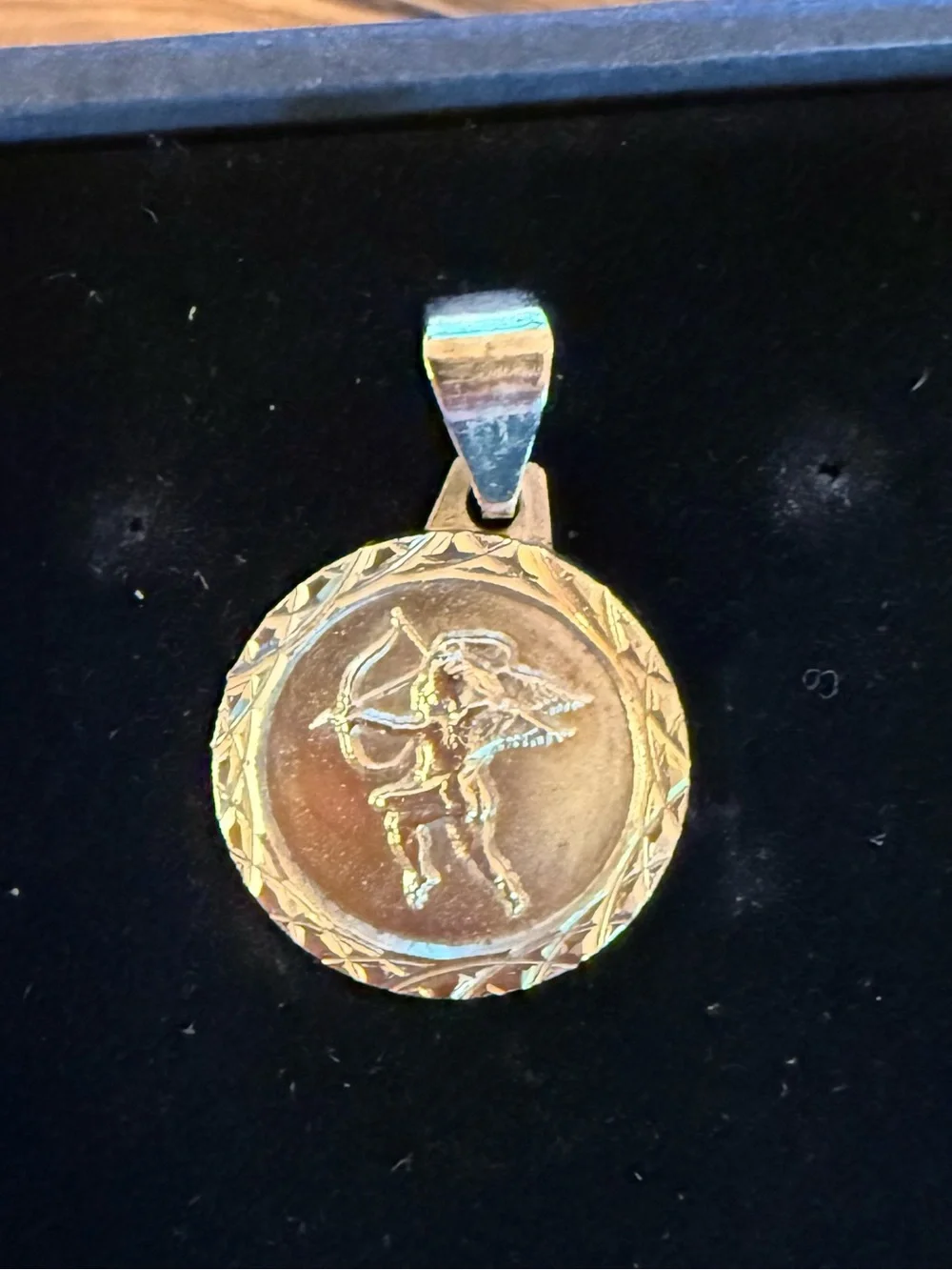 Child of Wild Gold Cupid Medallion Charm/Pendant